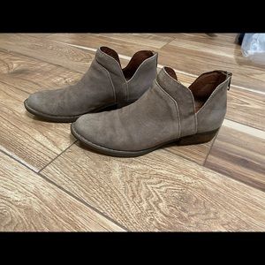 Born Leather Booties Gray Tan 8.5